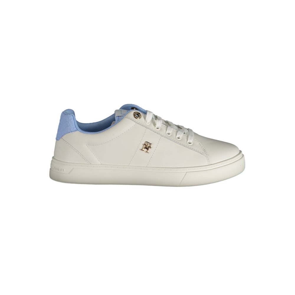 Light Blue Leather Women Sneaker-Tommy Hilfiger-LabelTerrace.com