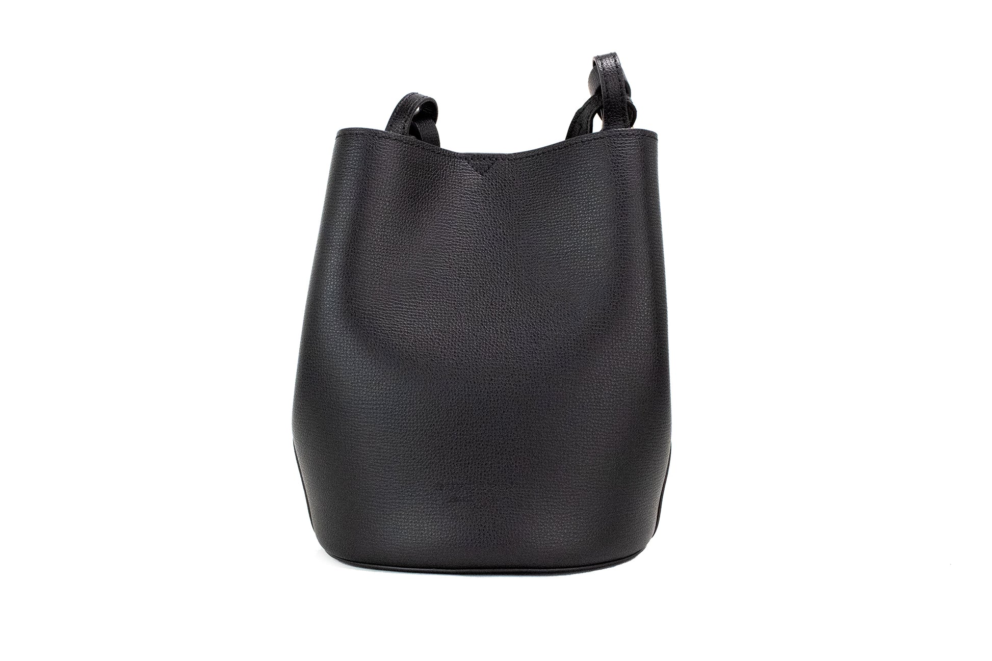 Lorne Small Black Haymarket Check Pebble Leather Bucket Handbag Purse-Burberry-LabelTerrace.com