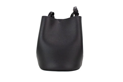 Lorne Small Black Haymarket Check Pebble Leather Bucket Handbag Purse-Burberry-LabelTerrace.com