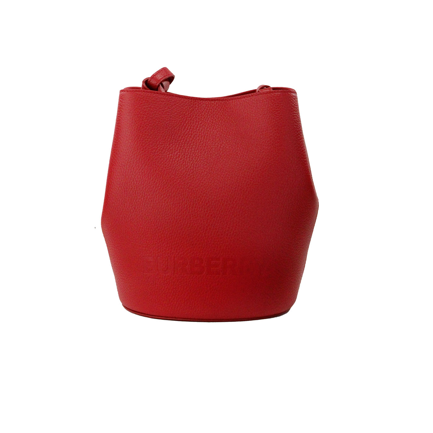Lorne Small Red Pebbled Leather Bucket Crossbody Purse Bag-Burberry-LabelTerrace.com