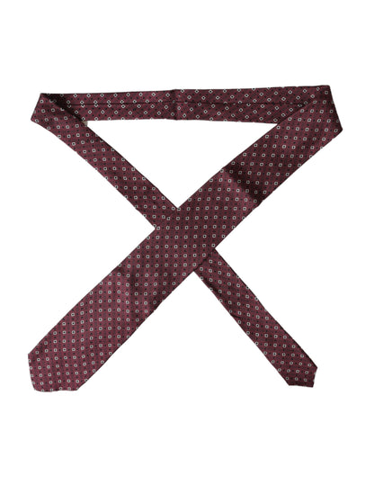 Maroon Silk Branded Logo Adjustable Men Tie-Dolce & Gabbana-LabelTerrace.com