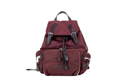 Medium Burgundy Econyl Nylon Rucksack Drawstring Backpack Bookbag-Burberry-LabelTerrace.com