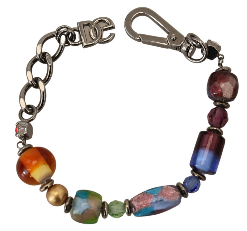 multicolor Silver Chain Brass Beaded Lobster Clasp Bracelet-Dolce & Gabbana-LabelTerrace.com