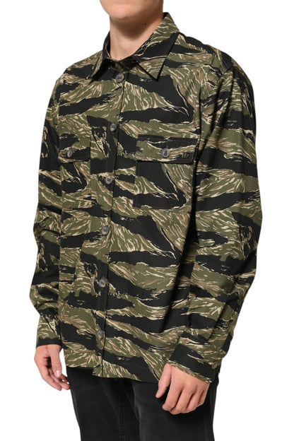 Multicolor Camouflage Cotton Casual Shirt-Dolce & Gabbana-LabelTerrace.com