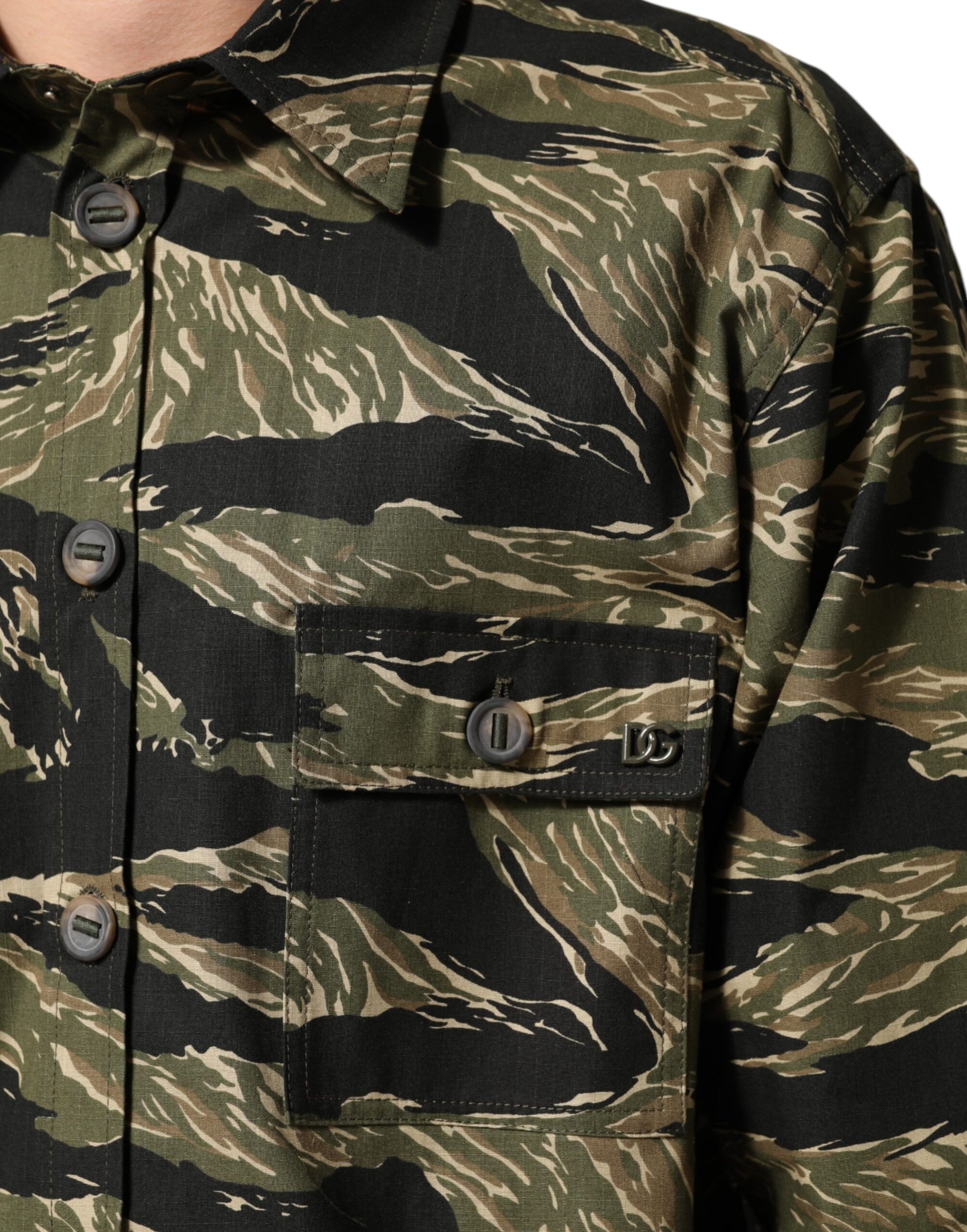 Multicolor Camouflage Cotton Casual Shirt-Dolce & Gabbana-LabelTerrace.com