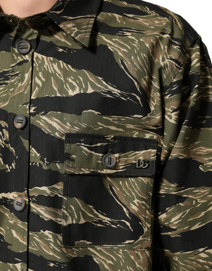Multicolor Camouflage Cotton Casual Shirt-Dolce & Gabbana-LabelTerrace.com