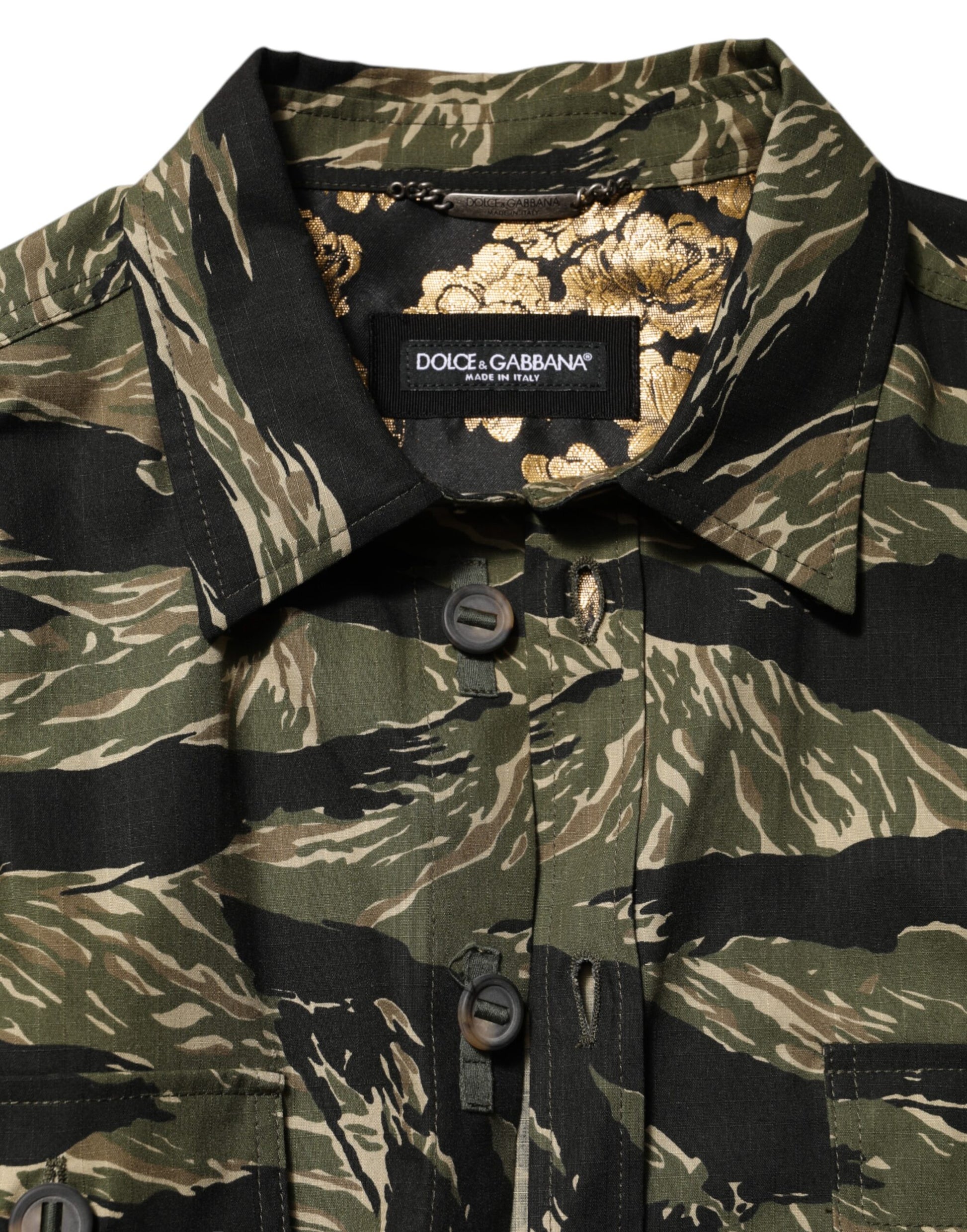 Multicolor Camouflage Cotton Casual Shirt-Dolce & Gabbana-LabelTerrace.com