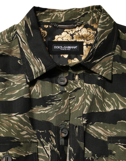 Multicolor Camouflage Cotton Casual Shirt-Dolce & Gabbana-LabelTerrace.com