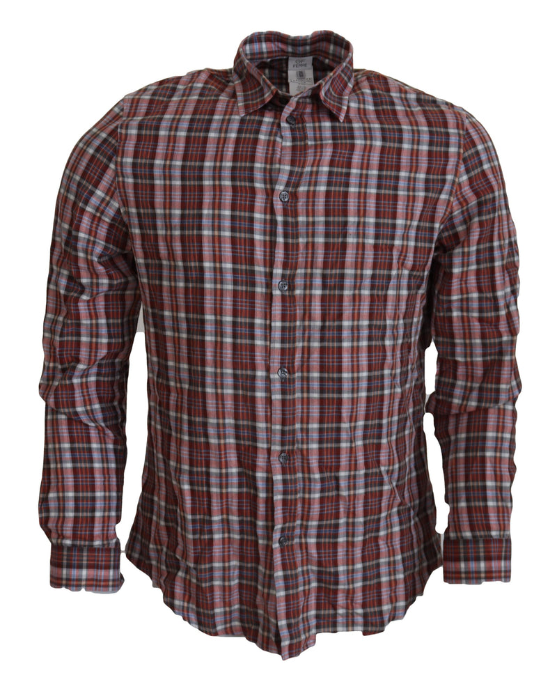 Multicolor Checkered Cotton Long Sleeves Casual Shirt-GF Ferre-LabelTerrace.com