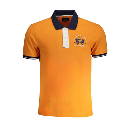 Orange Cotton Polo Shirt-La Martina-LabelTerrace.com