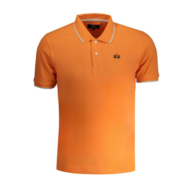Orange Cotton Polo Shirt-La Martina-LabelTerrace.com