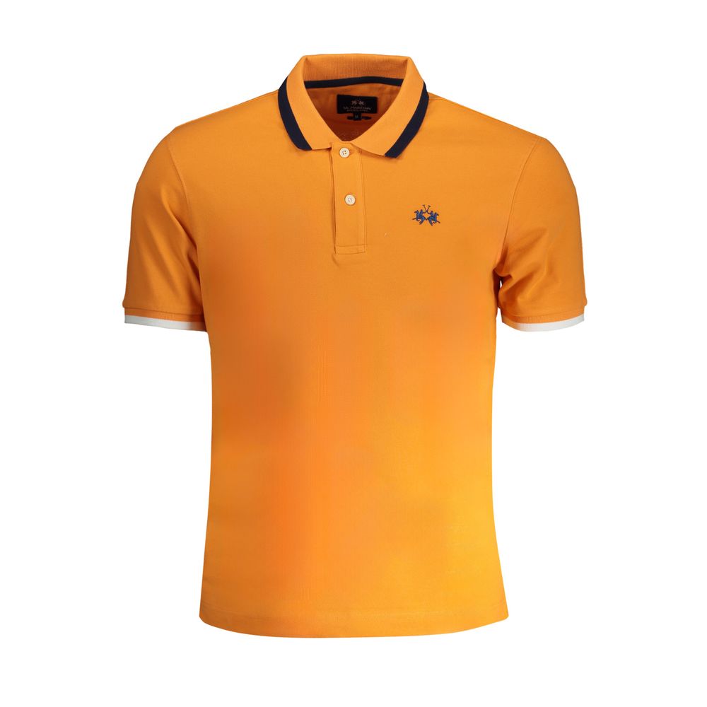 Orange Cotton Polo Shirt-La Martina-LabelTerrace.com