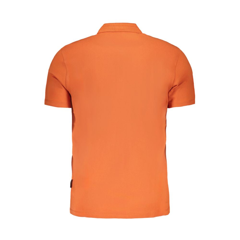 Orange Cotton Polo Shirt-Napapijri-LabelTerrace.com