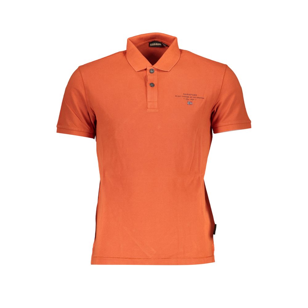 Orange Cotton Polo Shirt-Napapijri-LabelTerrace.com