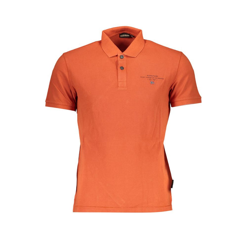 Orange Cotton Polo Shirt-Napapijri-LabelTerrace.com