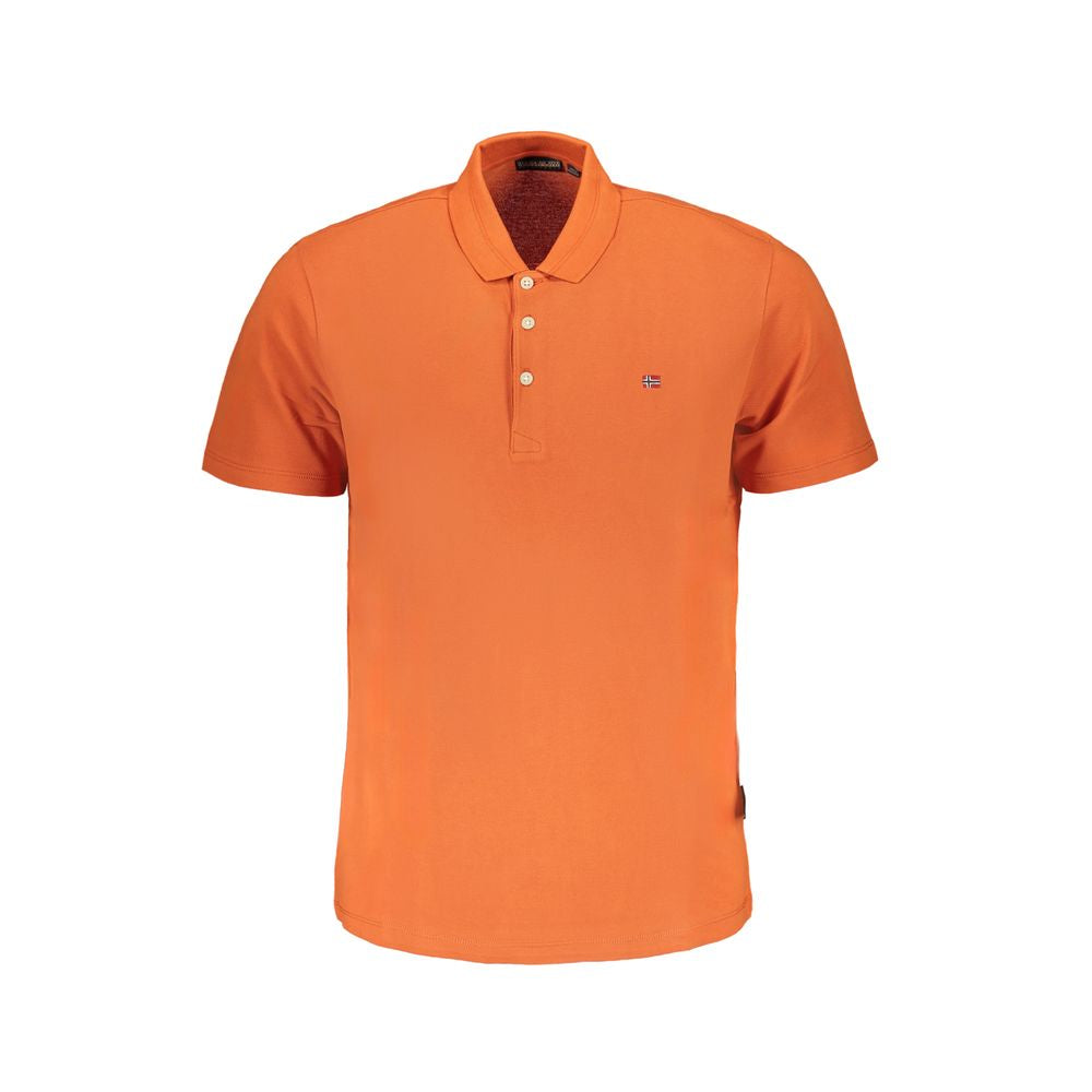 Orange Cotton Polo Shirt-Napapijri-LabelTerrace.com