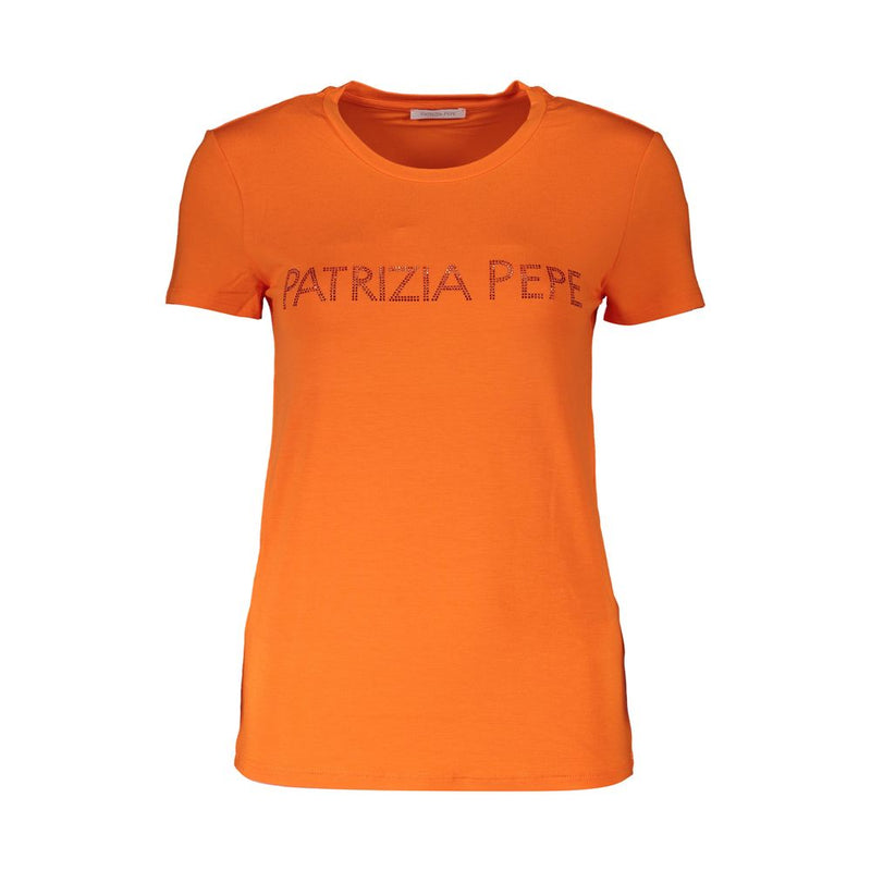 Orange Elastane Women Top-Patrizia Pepe-LabelTerrace.com