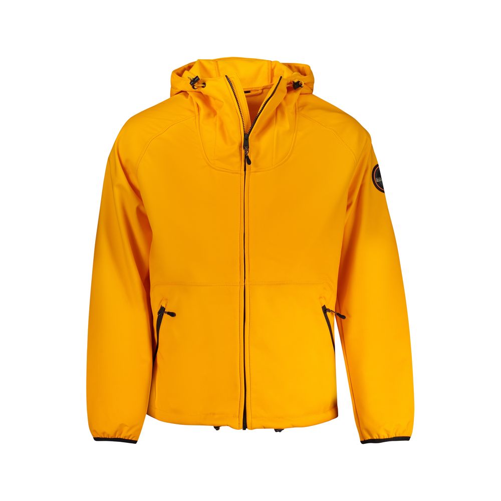 Orange Recycled Polyester Men Jacket-Napapijri-LabelTerrace.com
