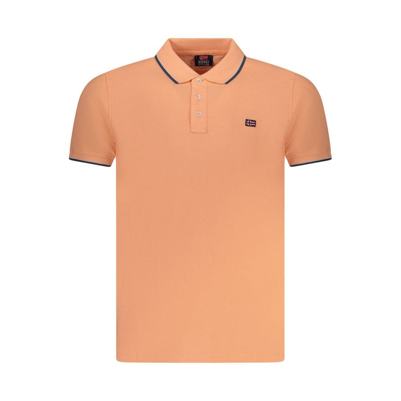 Pink Cotton Men Polo Shirt-Norway 1963-LabelTerrace.com