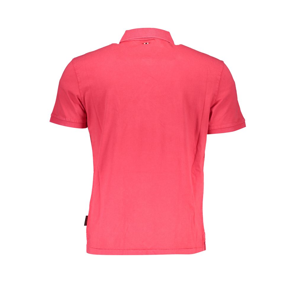 Pink Cotton Polo Shirt-Napapijri-LabelTerrace.com