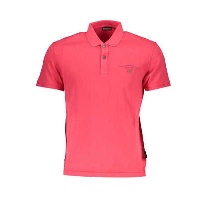 Pink Cotton Polo Shirt-Napapijri-LabelTerrace.com