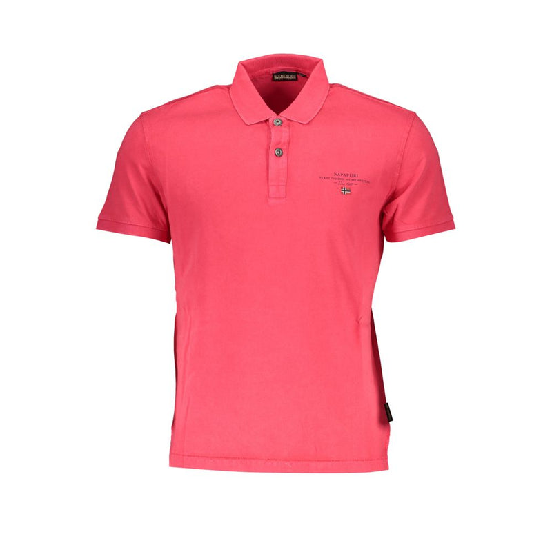 Pink Cotton Polo Shirt-Napapijri-LabelTerrace.com