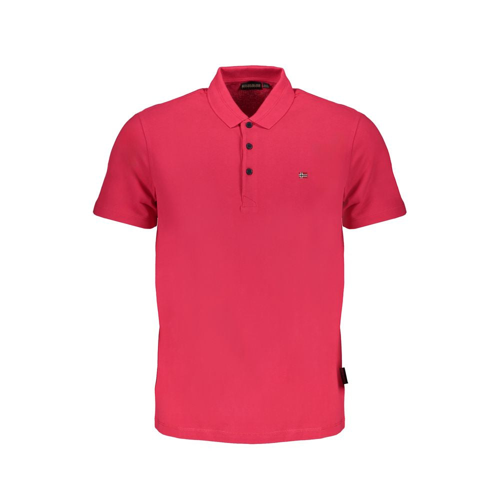 Pink Cotton Polo Shirt-Napapijri-LabelTerrace.com