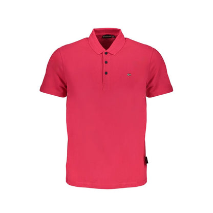 Pink Cotton Polo Shirt-Napapijri-LabelTerrace.com