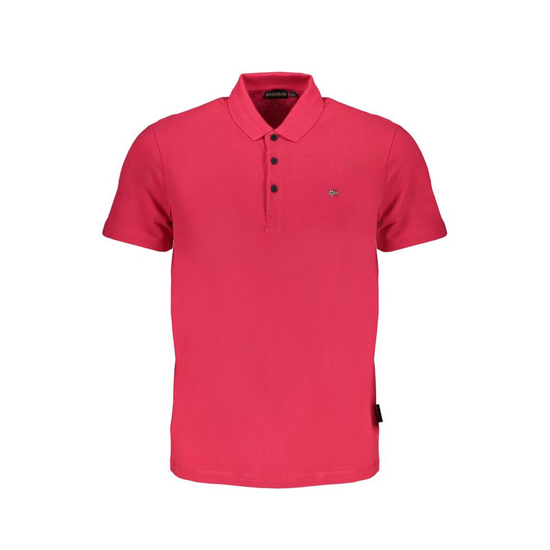 Pink Cotton Polo Shirt-Napapijri-LabelTerrace.com