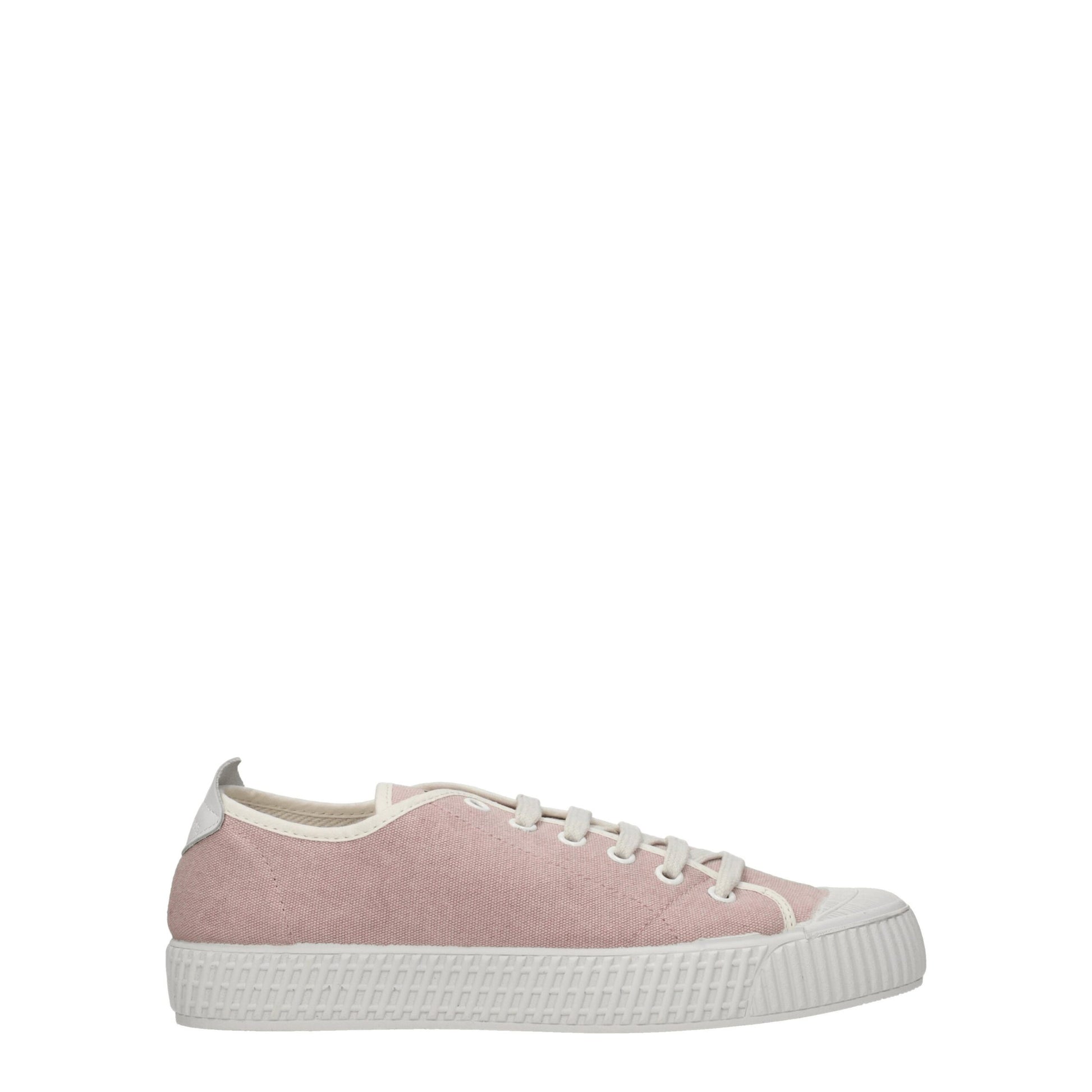 Pink Fabric Low Top Sneakers-Car Shoe-LabelTerrace.com