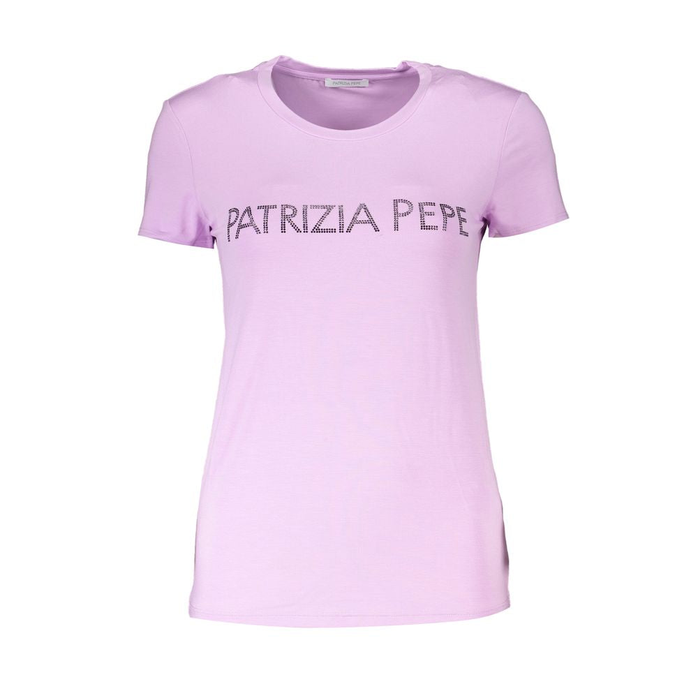 Purple Organic Cotton Women T-Shirt-Patrizia Pepe-LabelTerrace.com