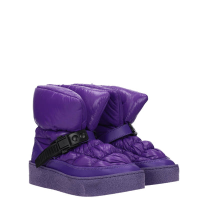 Purple Polyester Ankle Boots-Khrisjoy-LabelTerrace.com