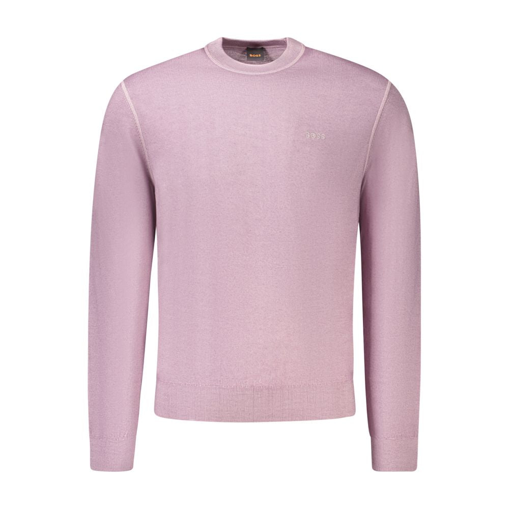Purple Wool Men Sweater-Hugo Boss-LabelTerrace.com