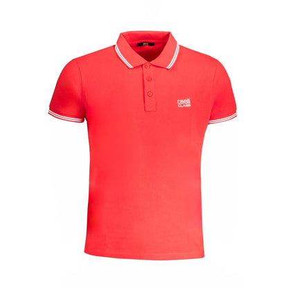 Red Cotton Polo Shirt-Cavalli Class-LabelTerrace.com