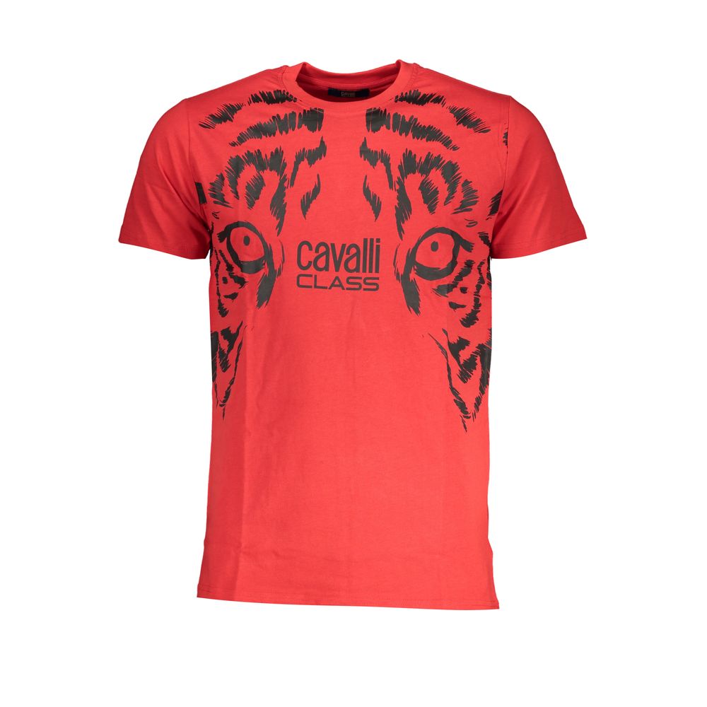 Red Cotton T-Shirt-Cavalli Class-LabelTerrace.com