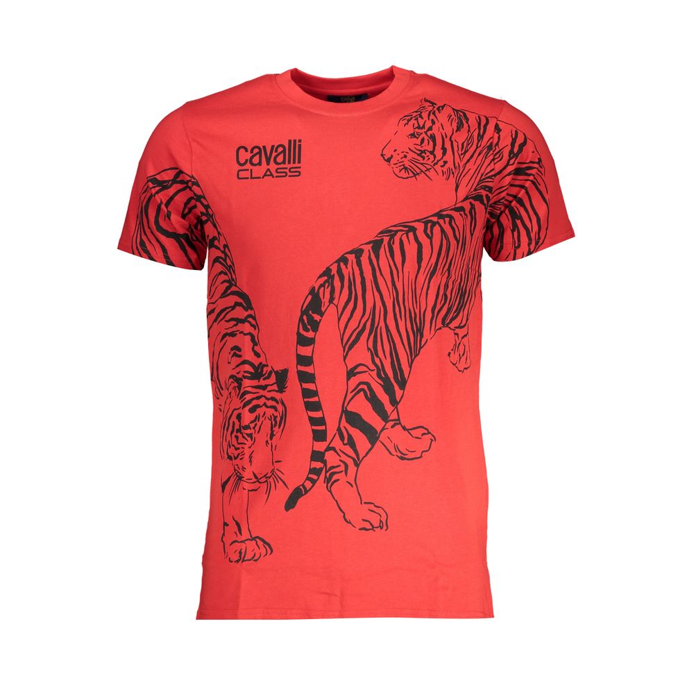 Red Cotton T-Shirt-Cavalli Class-LabelTerrace.com