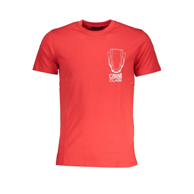 Red Cotton T-Shirt-Cavalli Class-LabelTerrace.com