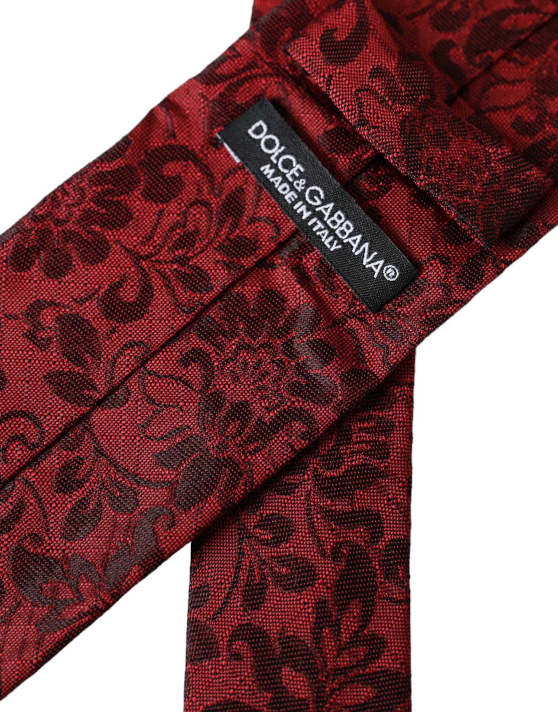 Red Floral Brocade Silk Adjustable Men Tie-Dolce & Gabbana-LabelTerrace.com