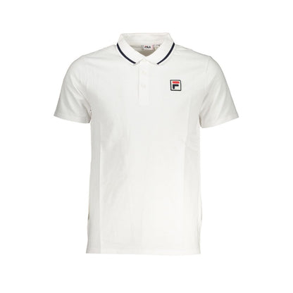 Sleek White Cotton Polo with Contrast Accents-Fila-LabelTerrace.com