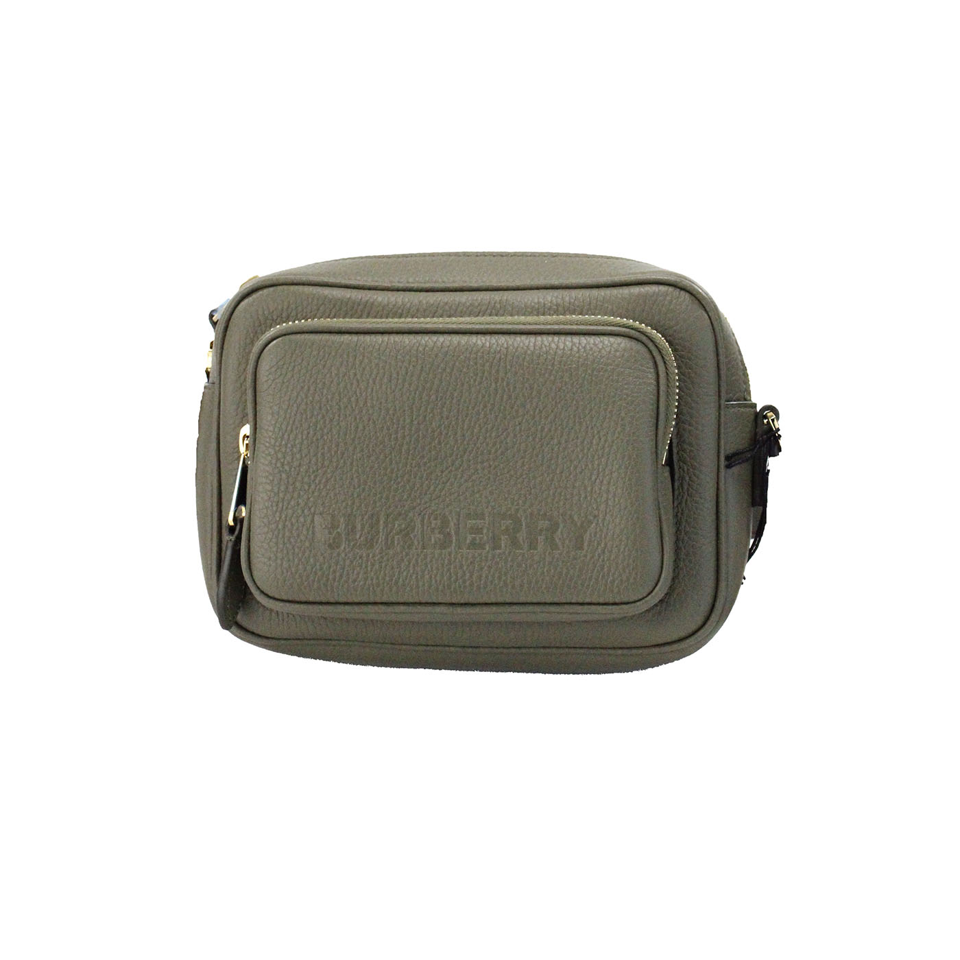 Small Branded Dark Fern Green Grainy Leather Camera Crossbody Bag-Burberry-LabelTerrace.com