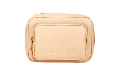 Small Branded Peach Pink Grainy Leather Camera Crossbody Bag-Burberry-LabelTerrace.com