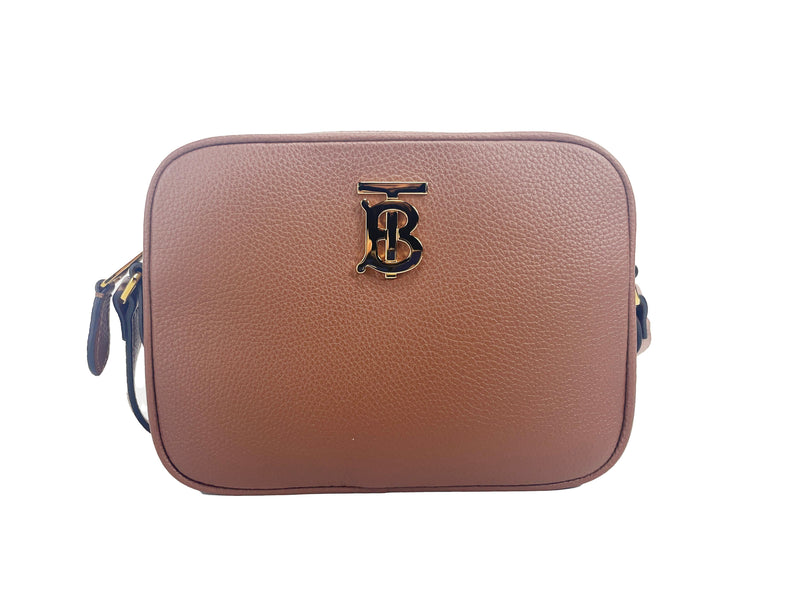 Small Leather Tan Camera Crossbody TB Logo Bag-Burberry-LabelTerrace.com