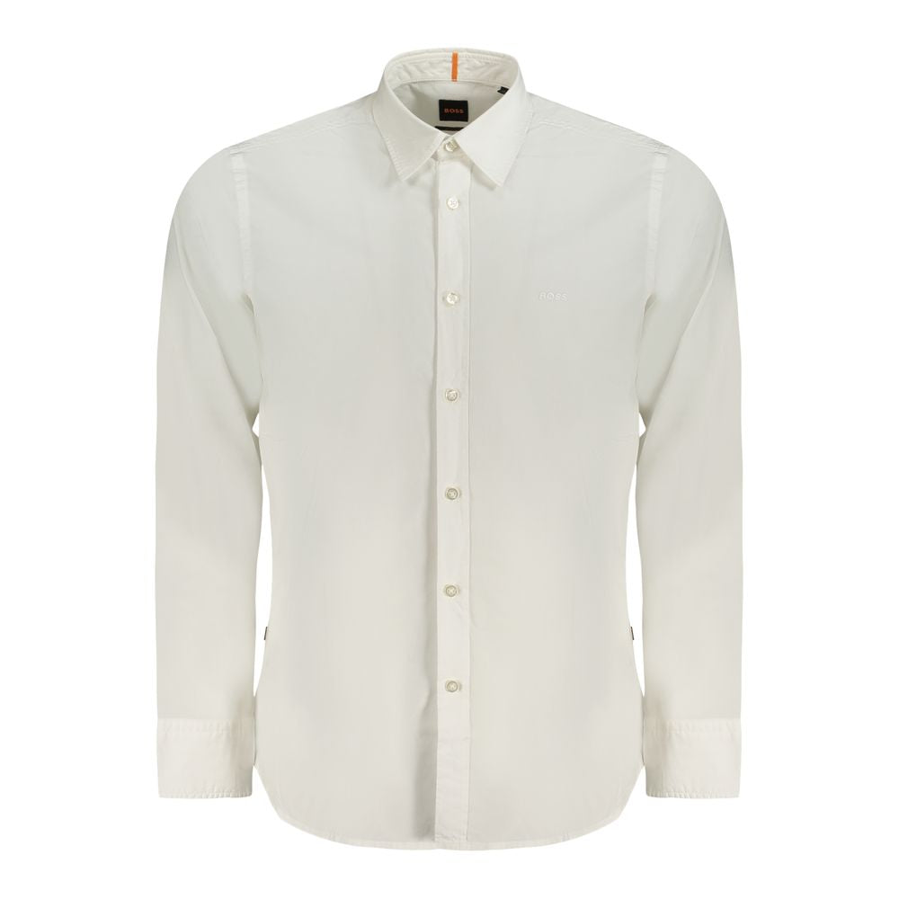 White Cotton Men Shirt