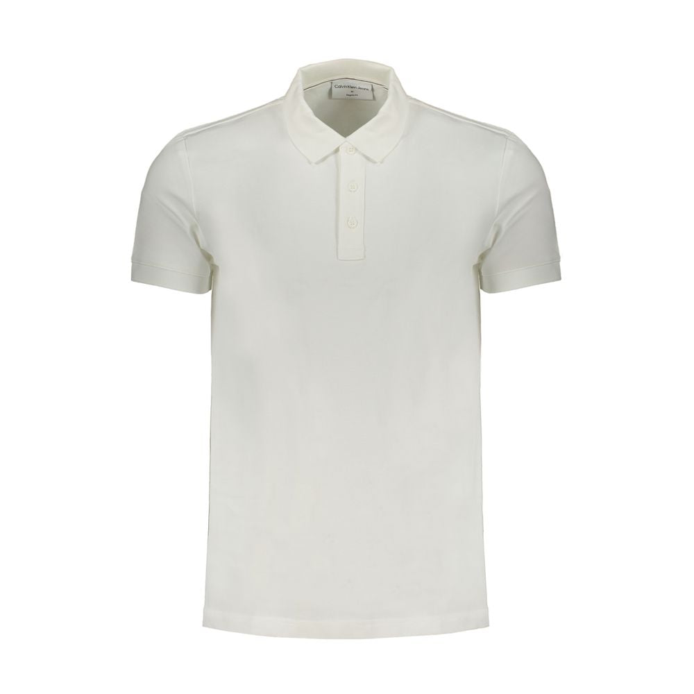 White Cotton Polo Shirt-Calvin Klein-LabelTerrace.com