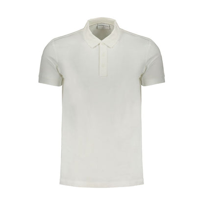 White Cotton Polo Shirt-Calvin Klein-LabelTerrace.com