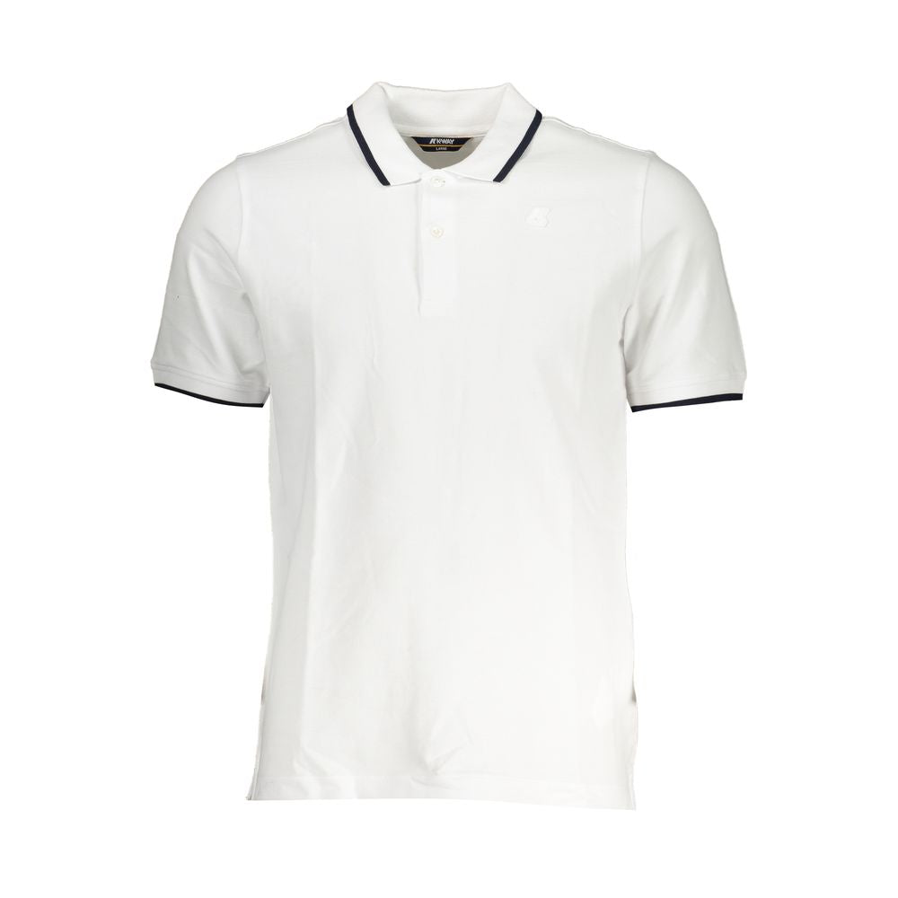 White Cotton Polo Shirt-K-WAY-LabelTerrace.com