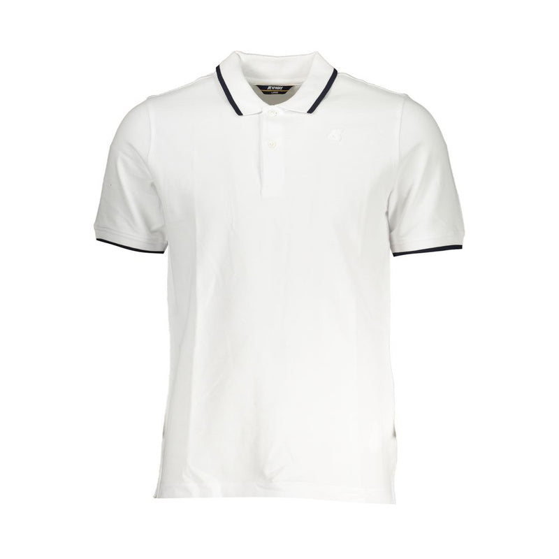 White Cotton Polo Shirt-K-WAY-LabelTerrace.com