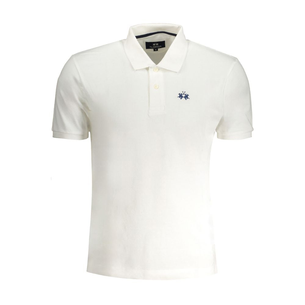 White Cotton Polo Shirt-La Martina-LabelTerrace.com