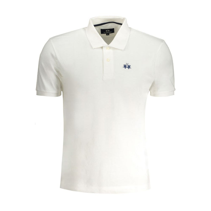 White Cotton Polo Shirt-La Martina-LabelTerrace.com