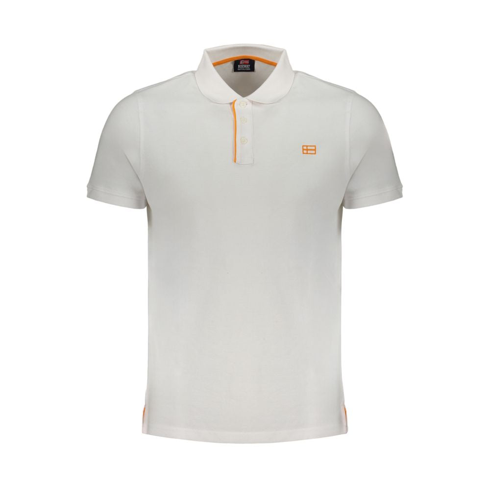 White Cotton Polo Shirt-Norway 1963-LabelTerrace.com